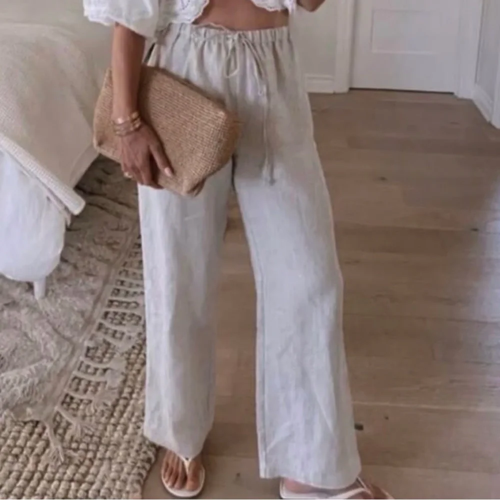 Reformation Olina Linen Cargo Pant NWT